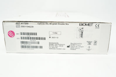 Biomet 417200 Optivac Kit, Double Mix, 80 gram